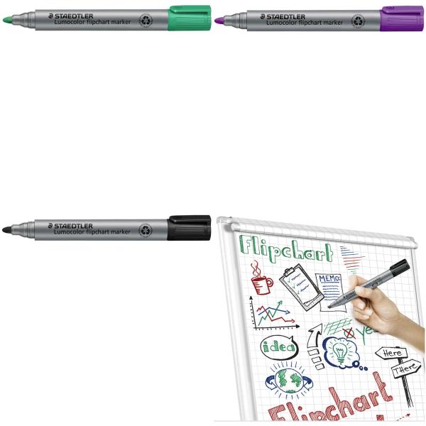 Маркер для флипчарта staedtler (штедлер,герм) lumocolor, непропитывающий, кругл, 2мм, синий,356-3 (4007817356043)