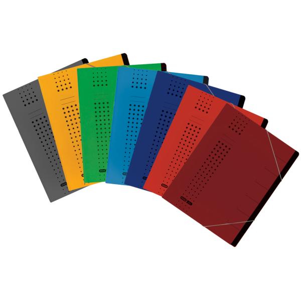 Elba Ordnungsmappe Sammelmappe chic A4 Karton grün 7 Fächer Spanngummi