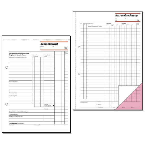 2 x 50 Blatt A4 sigel Formularbuch /"Kassenabrechnung/"