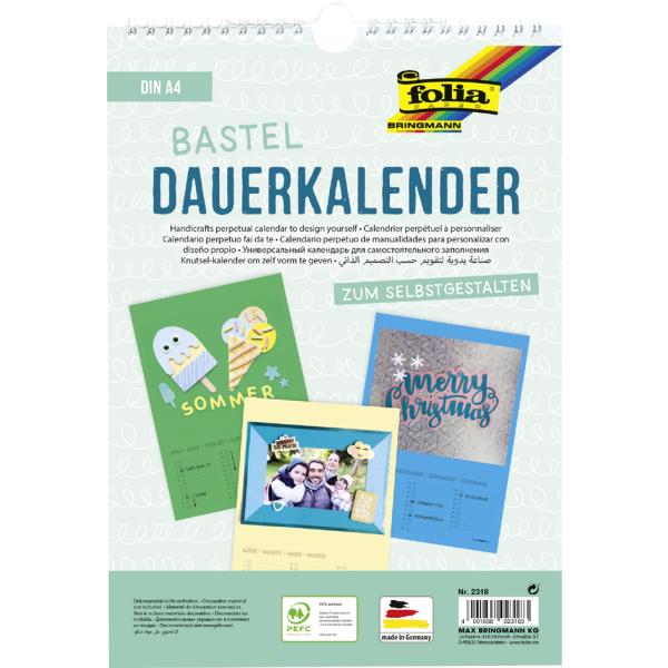 folia Kalender selbst gestalten Basteln Spiralbindung DIN A4 weiß Fotokalender