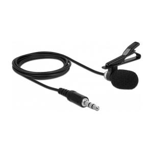 Delock Krawatten Lavalier Mikrofon Omnidirektional mit Clip 3,5 mm Klinkenstecker 3 Pin + Adapterkabel für Smartphone un