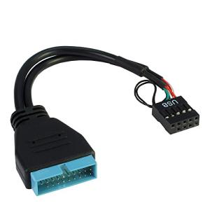 USB 2.0 Adapter, 19Pin Stecker > 9Pin Buchse (schwarz, 15cm) 88885217 (4260133126626)
