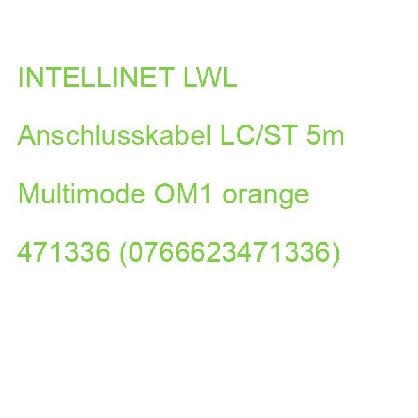 INTELLINET LWL Anschlusskabel LC/ST 5m Multimode OM1 orange 471336 (0766623471336)