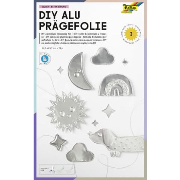 Prägefolienmappe, 185 x 290 mm, 3 Blatt, silber folia 522 (4001868005226)