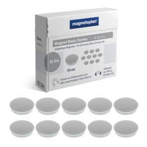Rundmagnet 'Basic', 38 mm, grau magnetoplan 1863801 (4013695069708)