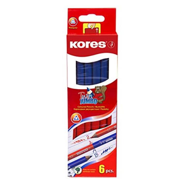 Dreikant-Lehrerbuntstift TWIN Jumbo, blau/ rot Kores BB94851 (9023800948519)