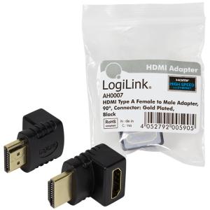 Adapter, HDMI Kupplung - Stecker, gewinkelt LogiLink AH0007 (4260113573327)