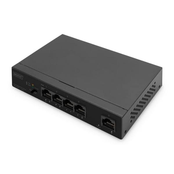 DIGITUS Switch 4-Port Gigabit 60W PoE Unmanaged schwarz DN-95330-1 (4016032484974)