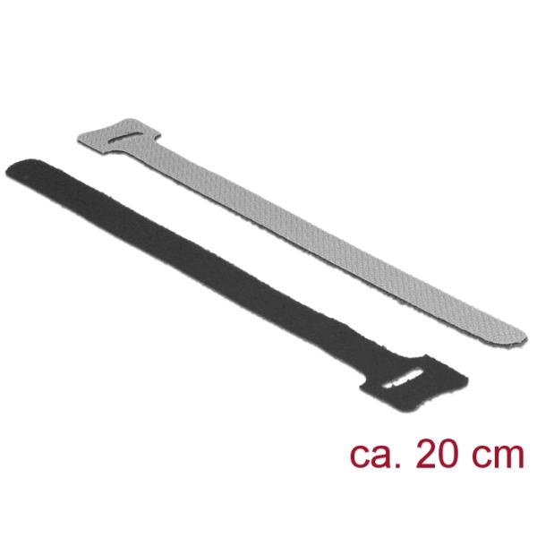 Delock Klett-Kabelbinder L 200 mm x B 12 mm 10 Stück schwarz 18687 (4043619186877)