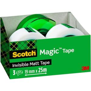 Scotch Magic 810 Promotion Klebefilm Transparent 19,0 Mm X 25,0 M 3 Rollen AAMT-3 (4046719206582)