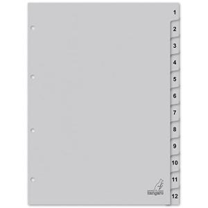 Karton-Register ECO, Zahlen 1-12, DIN A4, 12-teilig kangaro K412C (8712127109109)