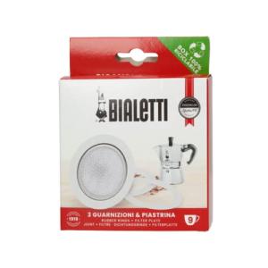 Bialetti Ricambi 3 Ersatz- dichtungen +1 Filter 9 Tassen 0800035