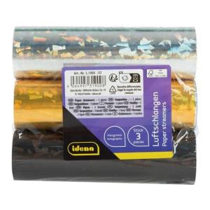 Idena Luftschlangen Hologramm 18 Abrisse 7mmx4m 3 Stück