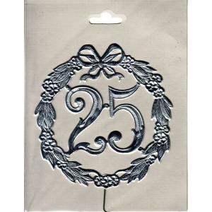 Demmler Jubiläumszahl 25 mit Draht silber 13cm