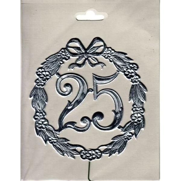 Demmler Jubiläumszahl 25 mit Draht silber 13cm