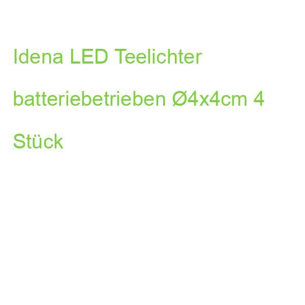 Idena LED Teelichter batteriebetrieben 4x4cm 4 Stück