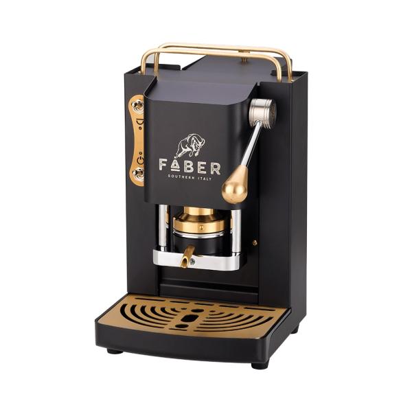 Faber Pro Deluxe Mat Black & Messing ESE Pad Espressomaschine PROBLACKBASOTTELE (8059513691337)