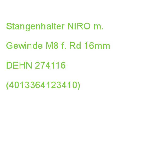 Stangenhalter NIRO m. Gewinde M8 f. Rd 16mm DEHN 274116 (4013364123410)