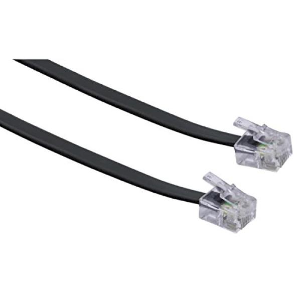 Schwaiger TAE Kabel RJ11 -> RJ11 6P4C 6m Schwarz flach TAL6331533 (4004005502893)