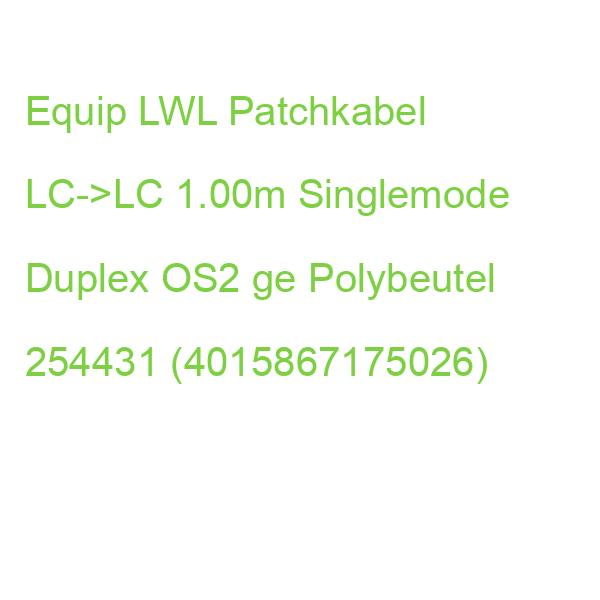 Equip LWL Patchkabel LC->LC 1.00m Singlemode Duplex OS2 ge Polybeutel 254431 (4015867175026)