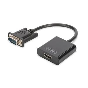 DIGITUS Konverter VGA > HDMI + Audio Full HD 1080p schwarz DA-70473 (4016032444213)