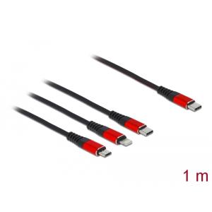 Delock USB Ladekabel 3 in 1 Type-C zu ltn / Micro USB / Type-C 1 m 86711 (4043619867110)