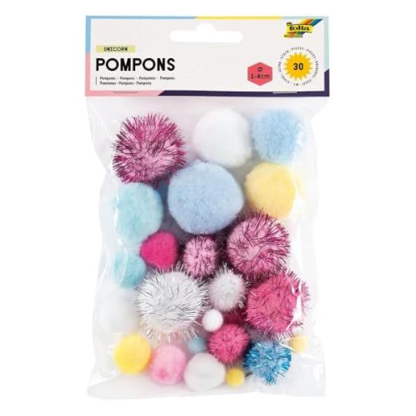 Pompons UNICORN, Größen sortiert folia 50312 (4001868125573)