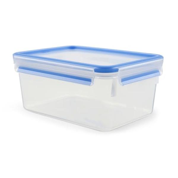 CLIP & CLOSE Frischhaltedose 3,7 Liter (transparent/blau, rechteckig, Großformat) 508546 (4009049303161)