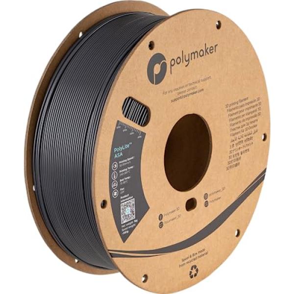 ASA 1,75mm DARK GREY 1kg POLYMAKER POLYLITE 3D FILAMENT PF01037