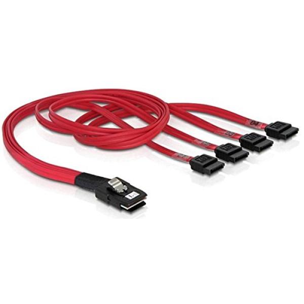 Adapterkabel mini SAS 36 Pin (SFF 8087) > 4x SATA (rot, 50cm) 83057 (4043619830572)