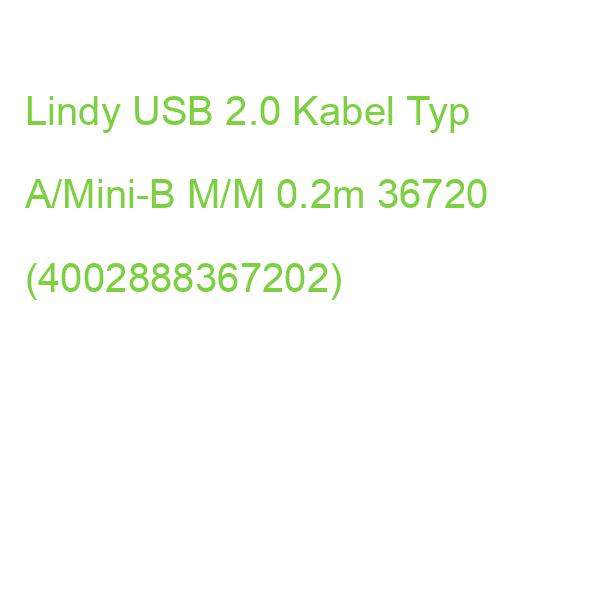 LINDY USB 2.0 Kabel Typ A/Mini-B M/M 0.2m 36720 (4002888367202)