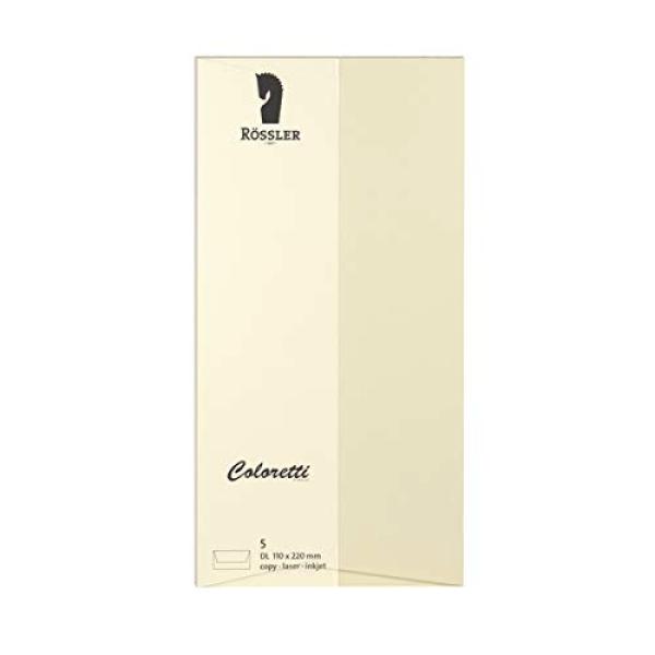 ROESSLER RÖSSLER Briefumschläge Coloretti creme DIN lang 5 Stück (4014969497777)