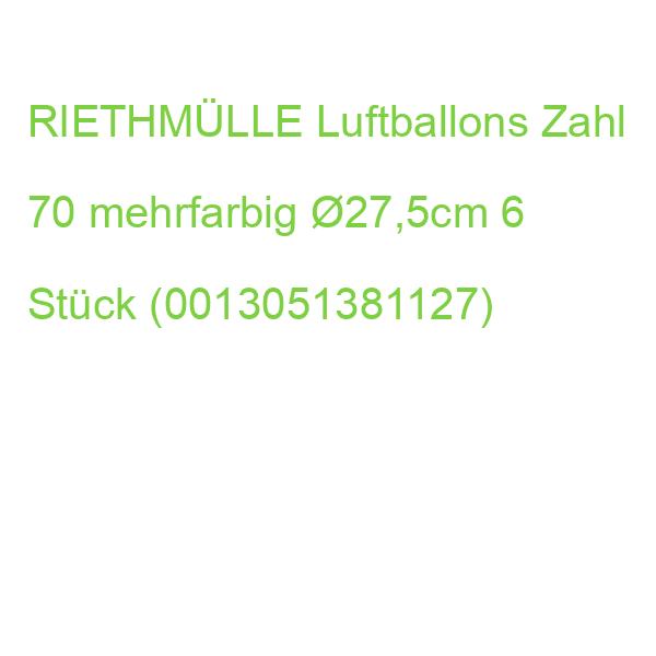 RIETHMÜLLE Luftballons Zahl 70 mehrfarbig 27,5cm 6 Stück (0013051381127)