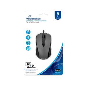 MROS201 MEDIARANGE Maus 3Tasten Kabel optisch