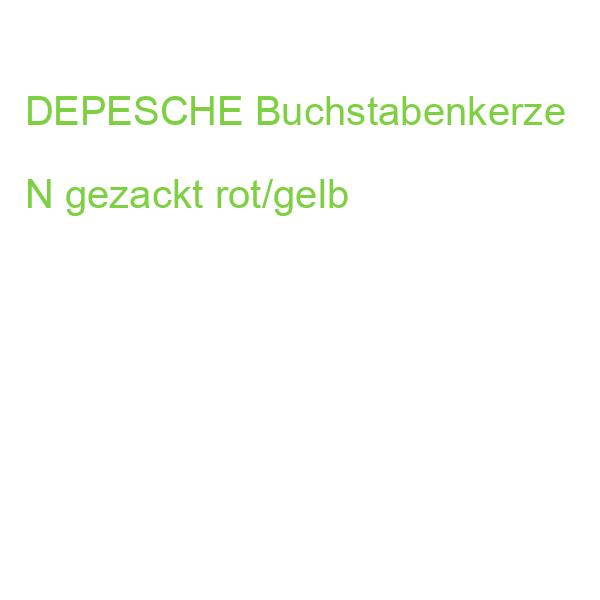 DEPESCHE Buchstabenkerze N gezackt rot/gelb