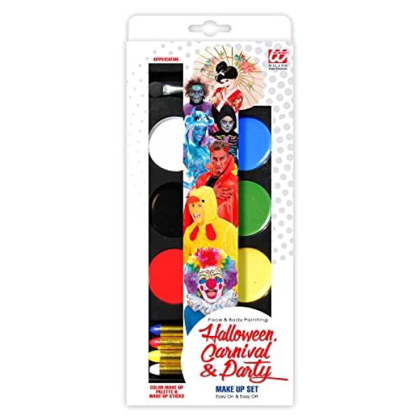 WIDMANN Make-Up Palette mit 6 Farben und 4 Schminkstiften