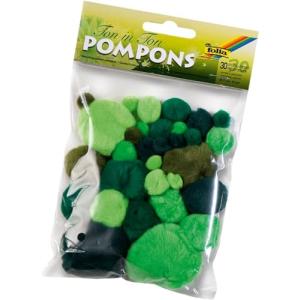 Pompons, 30 Stück, TON IN TON MIX Grün folia 50394 (4001868073485)