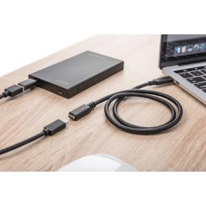 DIGITUS USB 3.1 Verlängerungskabel Typ C -C St/Bu 0.7m, sw AK-300210-007-S (4016032451129)