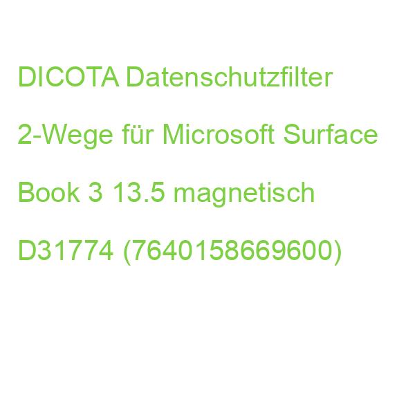 DICOTA Datenschutzfilter 2-Wege für Microsoft Surface Book 3 13.5 magnetisch D31774 (7640158669600)