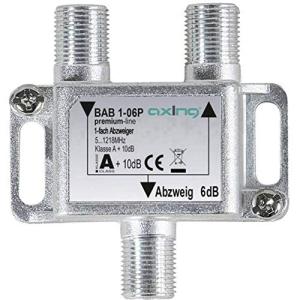 AXING 1fach Abzweiger 6dB BAB 1-06P5-1218MHz brummentkoppelt Kl.A+ Vodafone BAB00106P (7611682005646)
