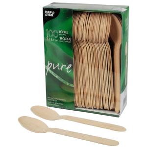 Holz-Löffel 'pure', Länge: 157 mm, 500er PAPSTAR 86941 (4002911869413)