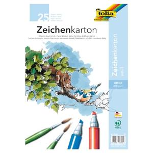 Zeichenkarton, DIN A3, 200 g/ qm, weiß folia 8700 (4001868087000)