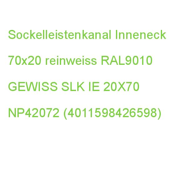 Sockelleistenkanal Inneneck 70x20 reinweiss RAL9010 GEWISS SLK IE 20X70 NP42072 (4011598426598)