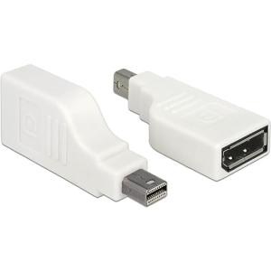 Delock Adapter mini DisplayPort 1.2 Stecker > DisplayPort Buchse 4K 90° gedreht weiß 65867