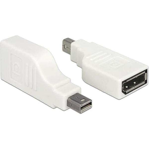 Delock Adapter mini DisplayPort 1.2 Stecker > DisplayPort Buchse 4K 90° gedreht weiß 65867