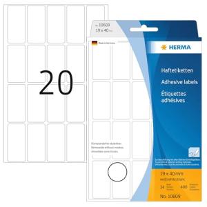 Vielzweck-Etiketten, 19 x 40 mm, zur Handbeschriftung HERMA 10609 (4008705106092)