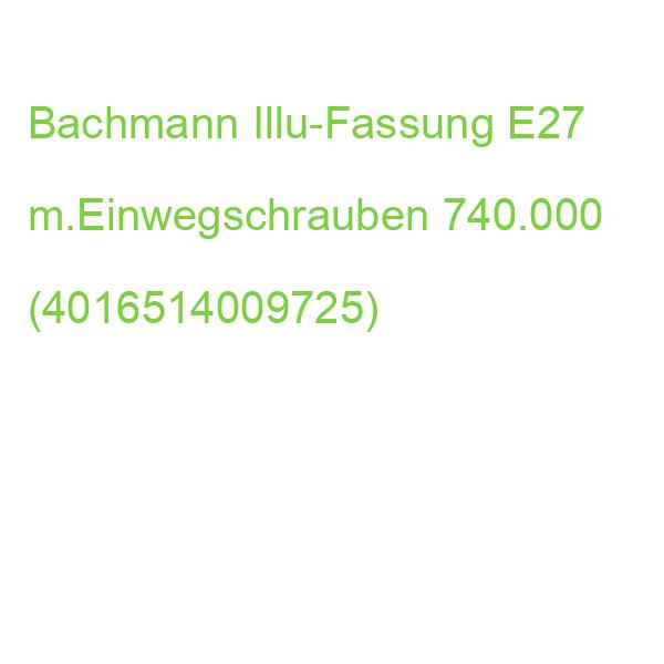 Bachmann Illu-Fassung E27 m.Einwegschrauben 740.000 (4016514009725)