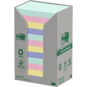 Haftnotizen Recycling Notes, 51 mm x 38 mm, farbig Post-it 653-1RPT (4054596928312)