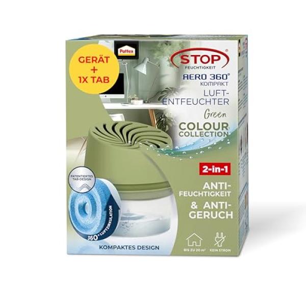 Pattex Luftentfeuchter Gerät Aero 360 inkl. 450g Tab grün 9H BADG3 (4057278020533)