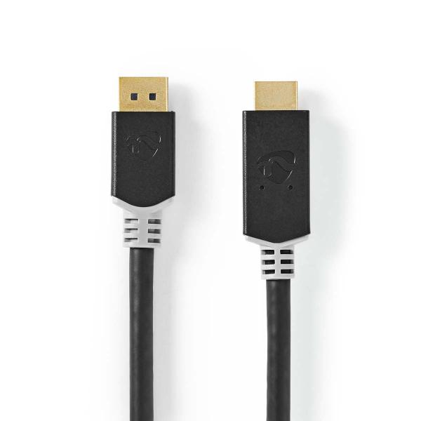 Displayport-Kabel | DisplayPort Stecker | HDMI Stecker | 4K@60Hz | Vergoldet | 2.00 m | rund | PVC | Anthrazit | Verpac